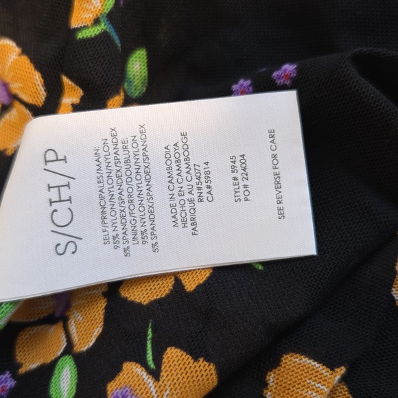 Cab Debuti Black Dress with Yellow Floral Print - Picture 7 of 7